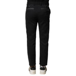 Dolce & Gabbana Black Gray Cotton Tapered Men Pants PAN76478-44