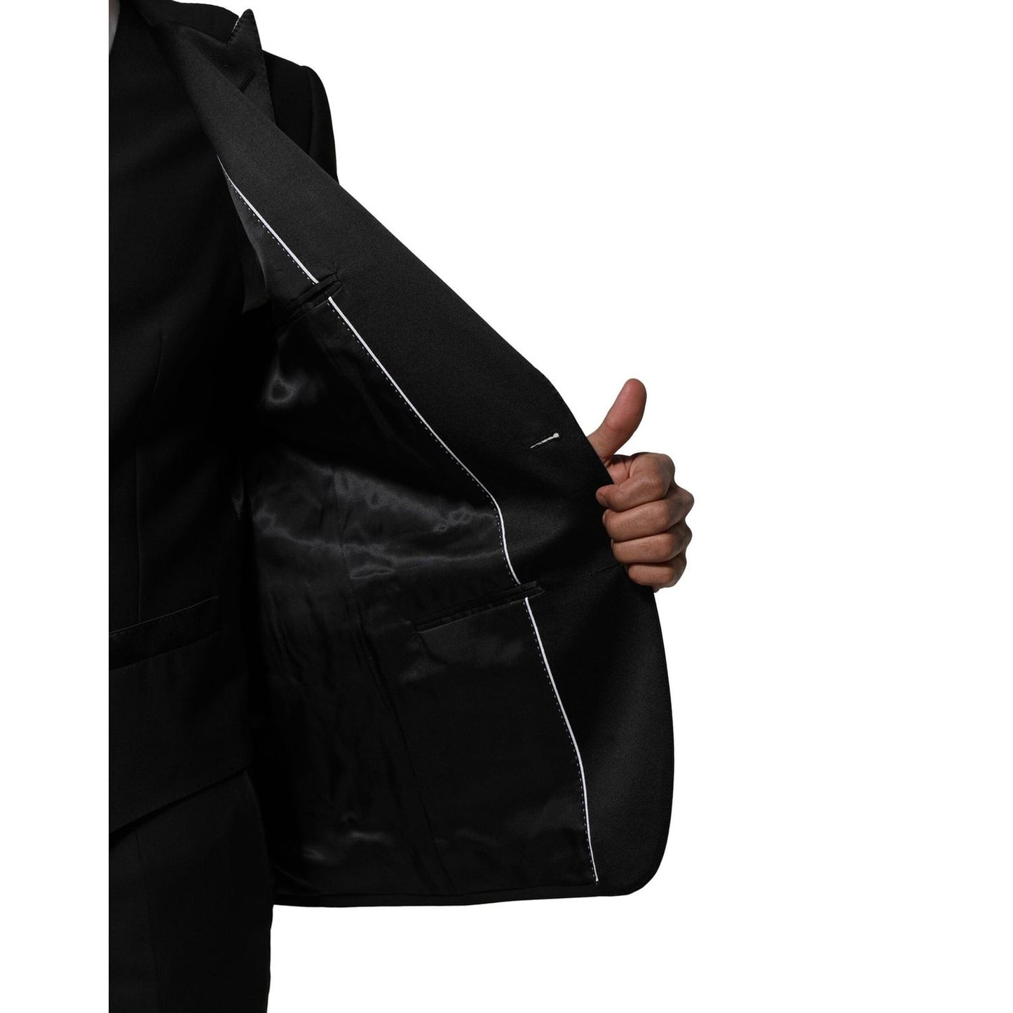 Dolce & Gabbana Black Wool 3 Piece Single Breasted Suit KOS1894-46