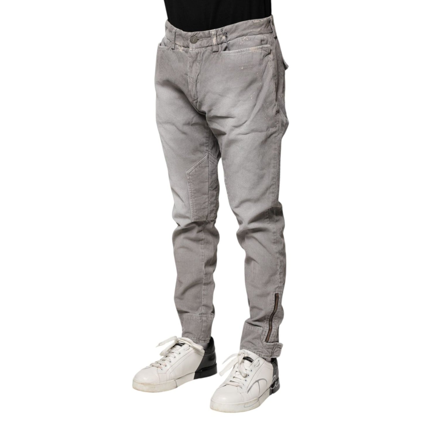Balmain Light Gray Washed Skinny Fit Men Denim Jeans