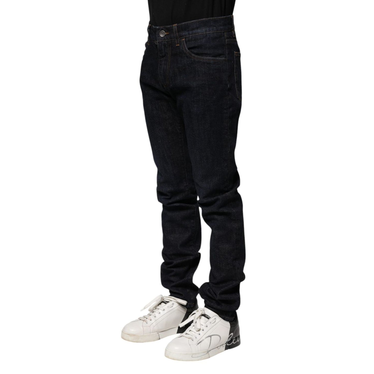 Dolce & Gabbana Black Cotton Skinny Denim Men Jeans PAN74792-46