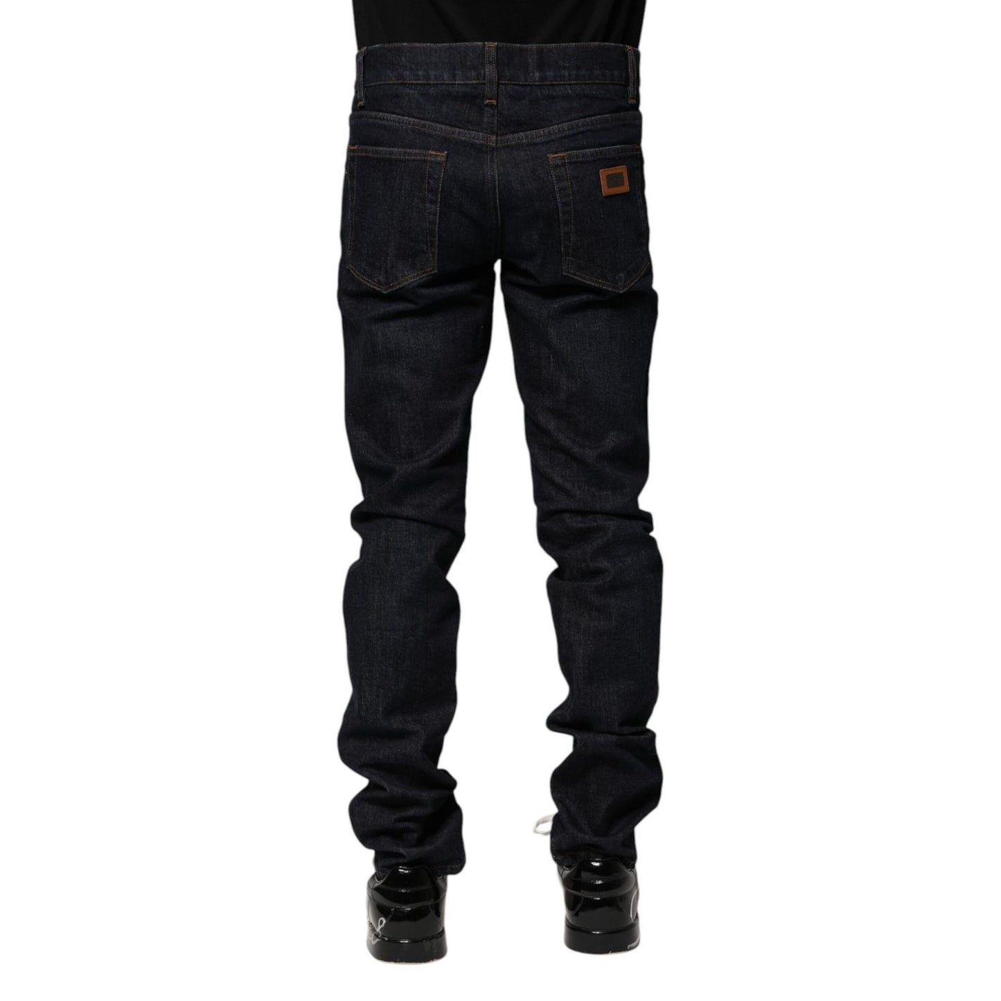 Dolce & Gabbana Black Cotton Skinny Denim Men Jeans PAN74792-46