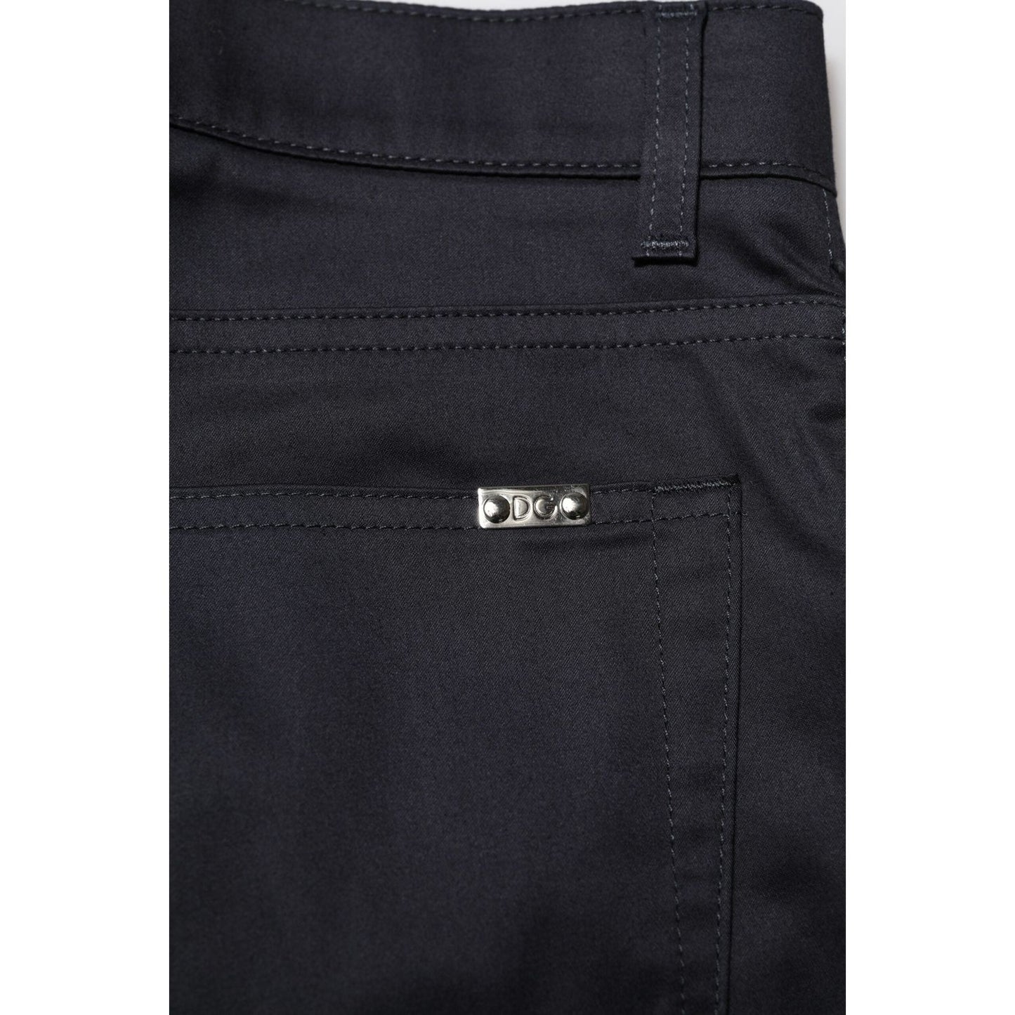 Dolce & Gabbana Black Cotton Skinny Mid Waist Pants PAN74885-44