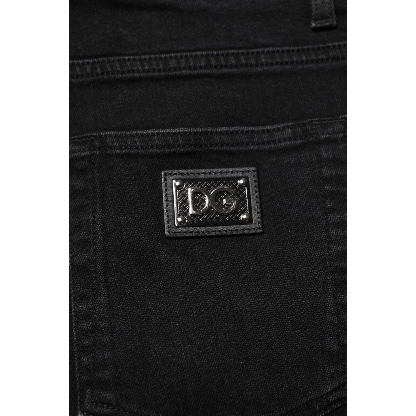 Dolce & Gabbana Black Cotton Skinny Men Denim Jeans