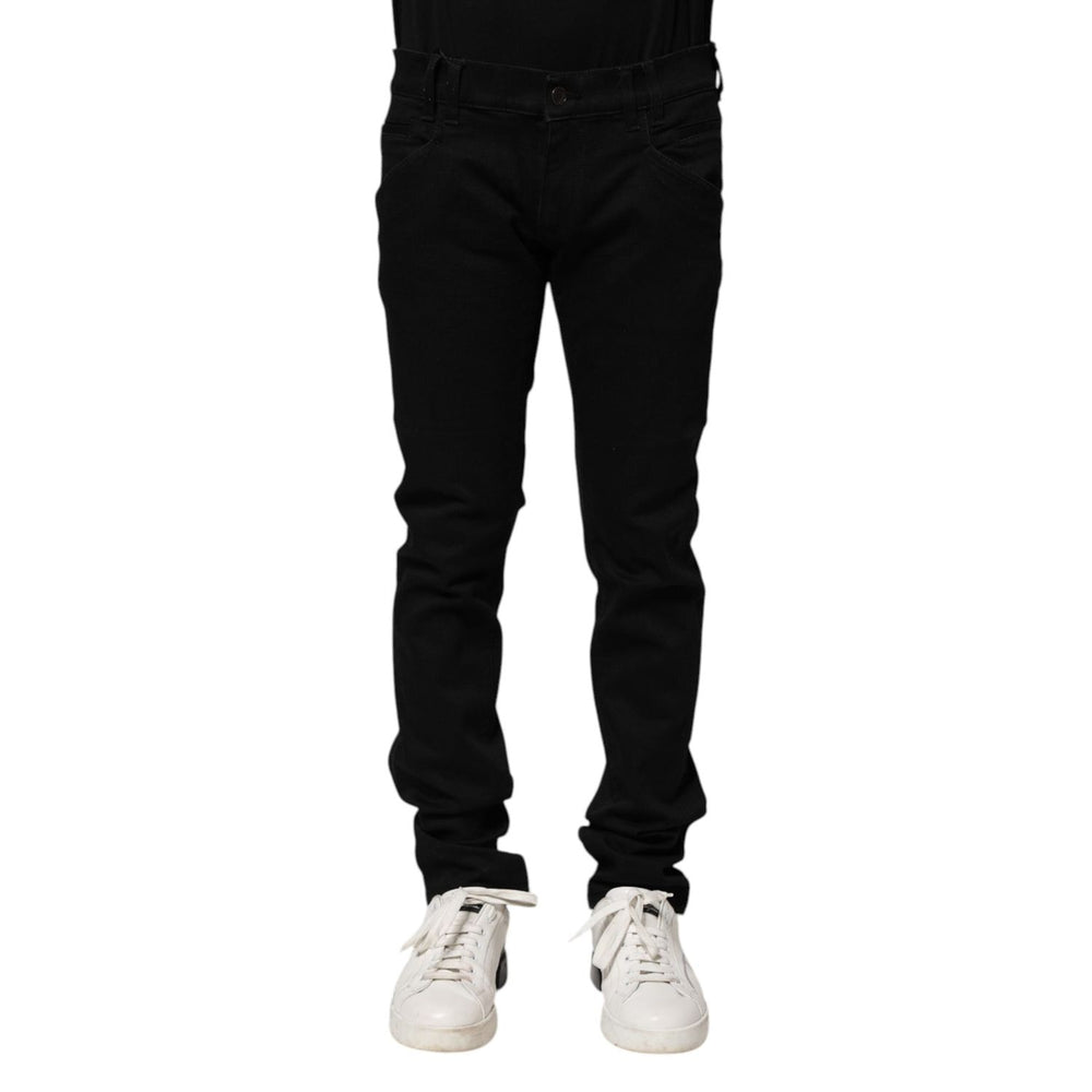 Dolce & Gabbana Black Cotton Skinny Men Denim Jeans