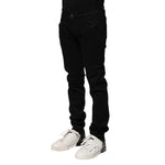 Dolce & Gabbana Black Cotton Skinny Men Denim Jeans