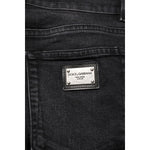 Dolce & Gabbana Black Cotton Skinny Men Denim Jeans