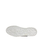 Dolce & Gabbana White Black Logo Low Top Leather Sneakers Shoes