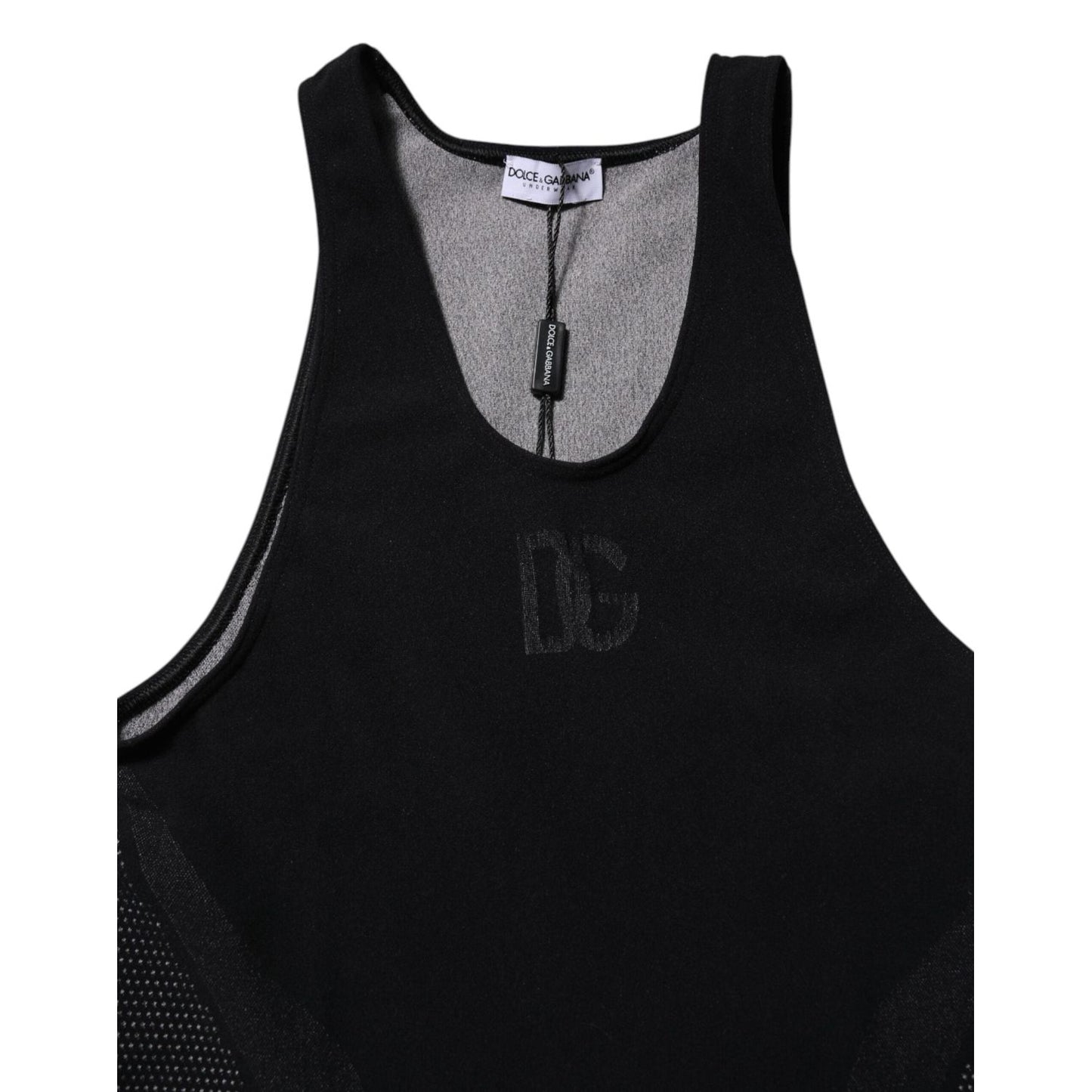 Dolce & Gabbana Black Nylon Sleeveless Underwear Tank T-shirt TSH906963-4