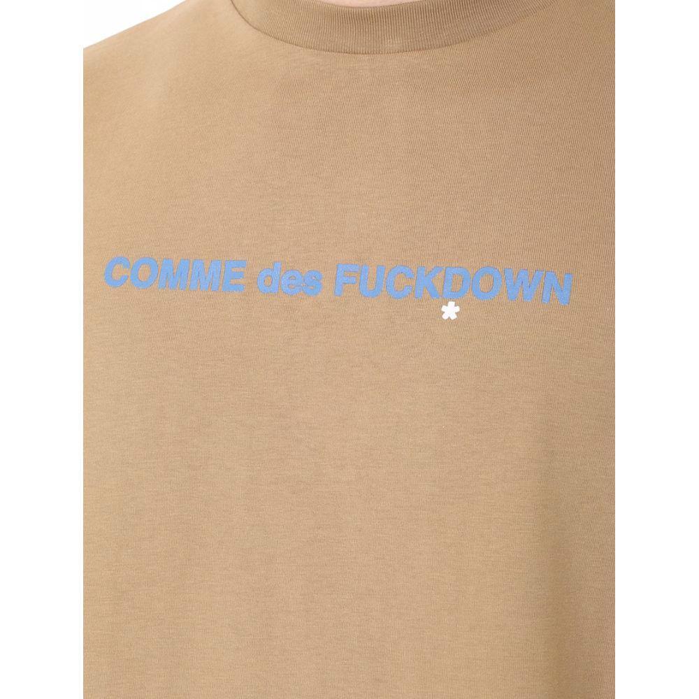 Comme Des Fuckdown Brown Cotton T-Shirt