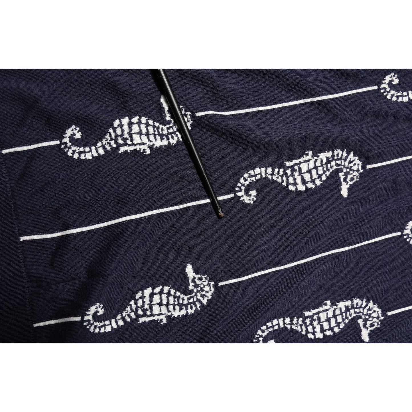 Dolce & Gabbana Dark Blue Sea Horse Collared Polo T-shirt TSH906970-56