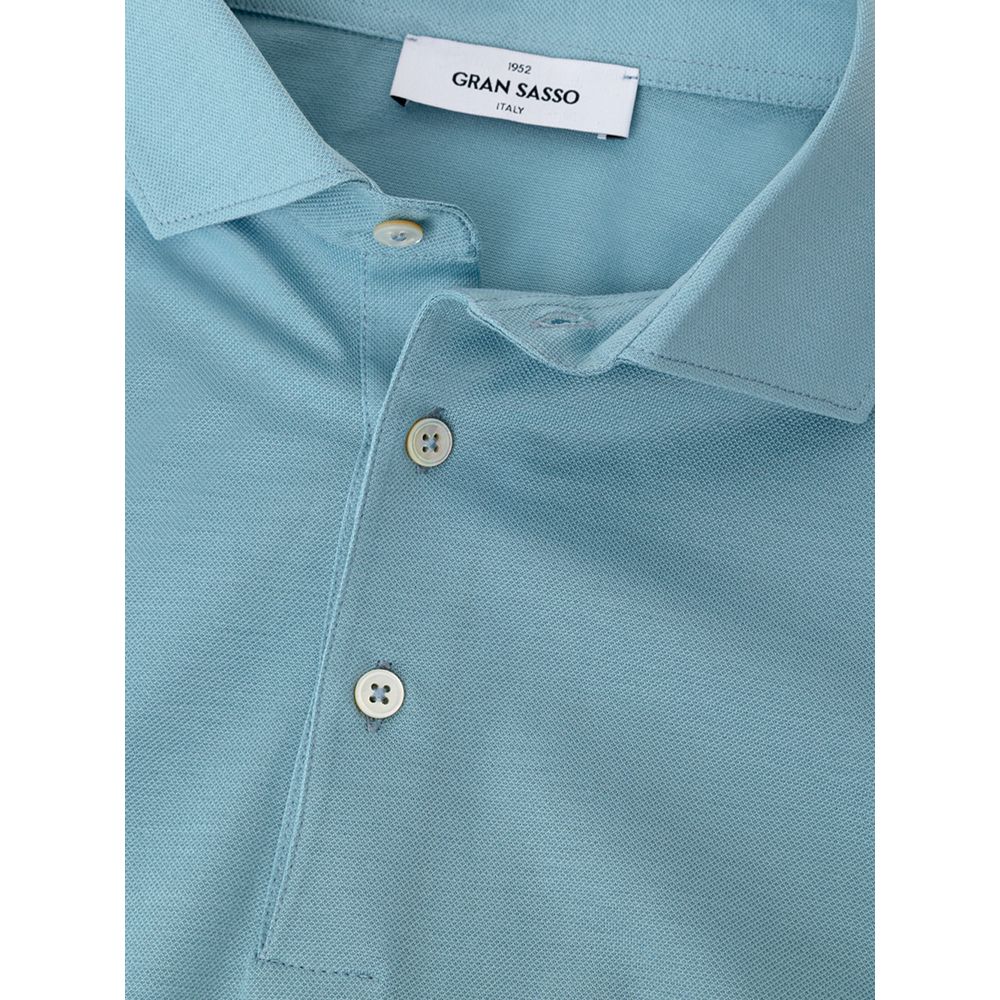 Gran Sasso Blue Cotton Polo Shirt