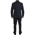 Romeo Gigli Two Piece 3 Button Cotton Blue Solid Suit KOS1434-50