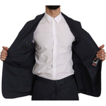 Romeo Gigli Two Piece 3 Button Cotton Blue Solid Suit KOS1434-50