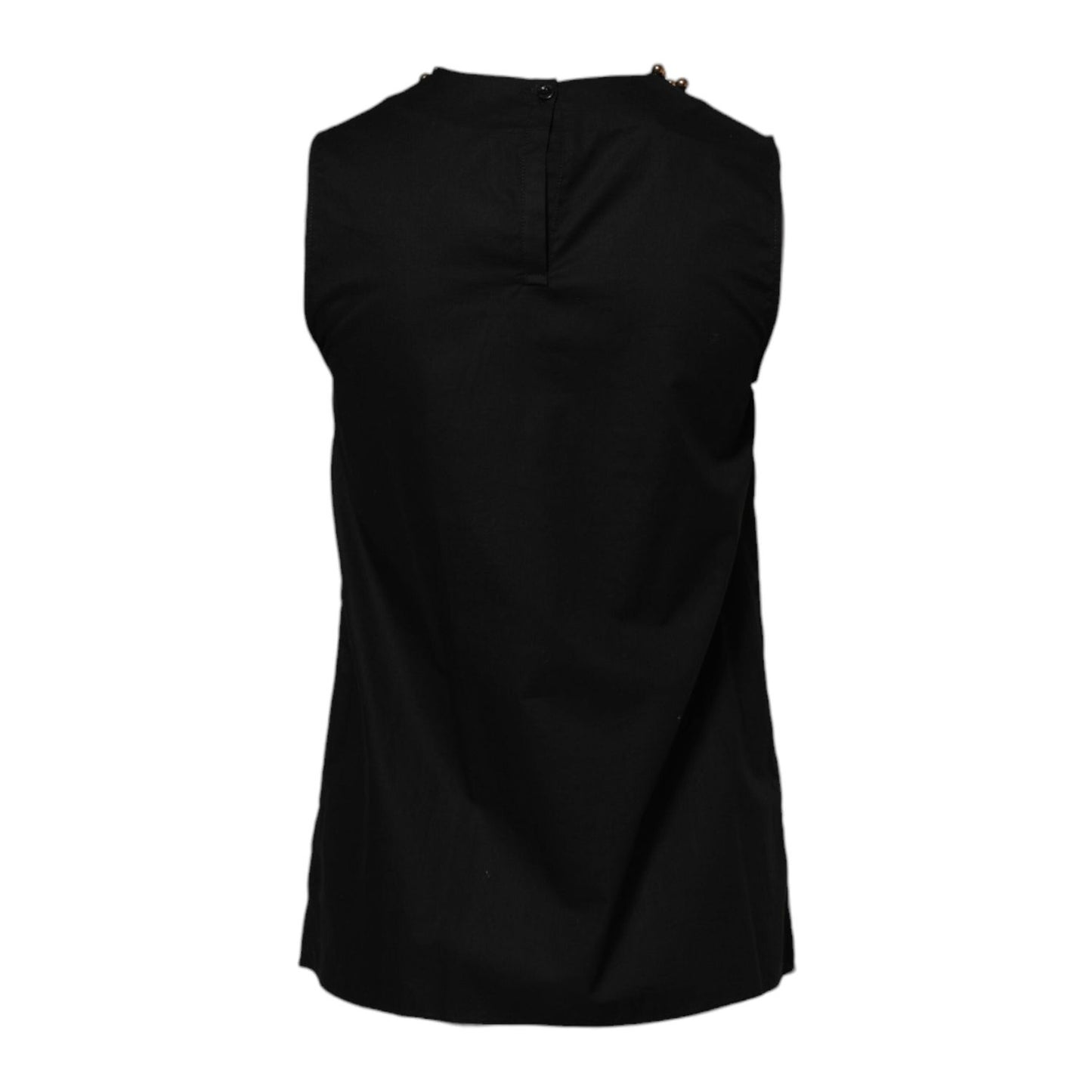 Boutique Moschino Black Cotton Sleeveless Women Tank T-shirt TSH86783-36