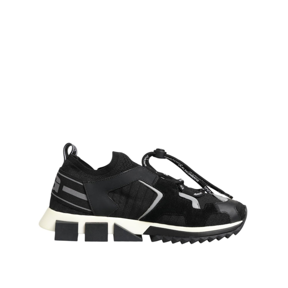 Dolce & Gabbana Black White Logo Sorrento Sneakers Shoes