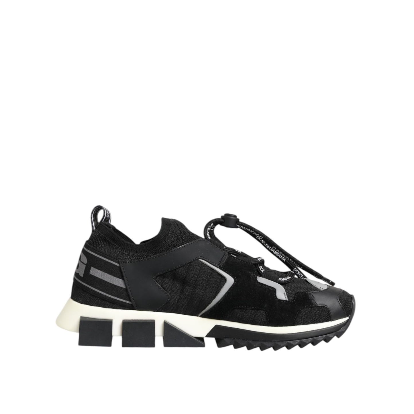 Dolce & Gabbana Black White Logo Sorrento Sneakers Shoes