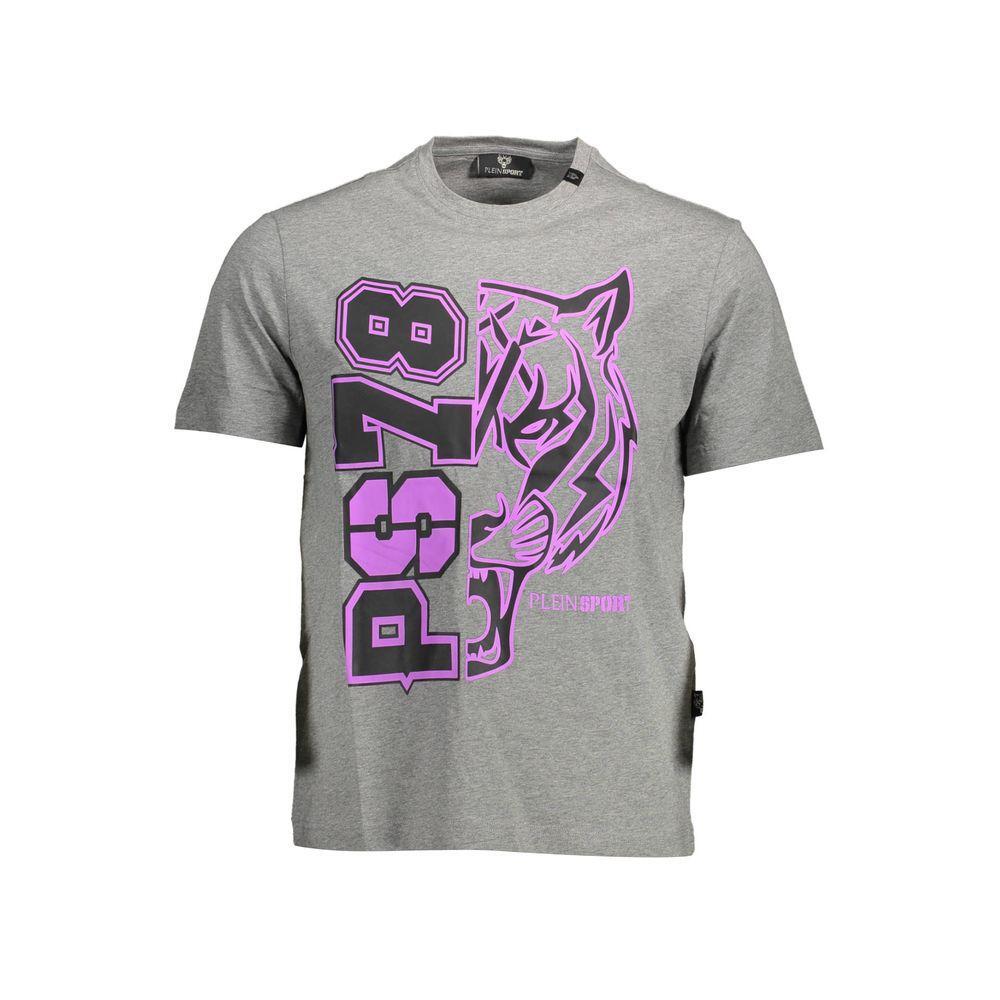 Plein Sport Gray Cotton T-Shirt PL-11196-M