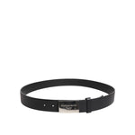 Dolce & Gabbana Black Leather Metal Logo Buckle Belt BEL9493-100