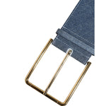Dolce & Gabbana Two Tone Blue Denim Gold Metal Buckle Belt