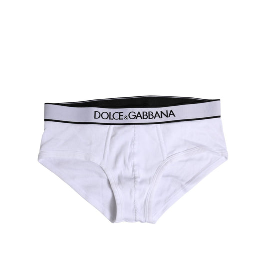 Dolce & Gabbana White Cotton Stretch Regular Brief Underwear