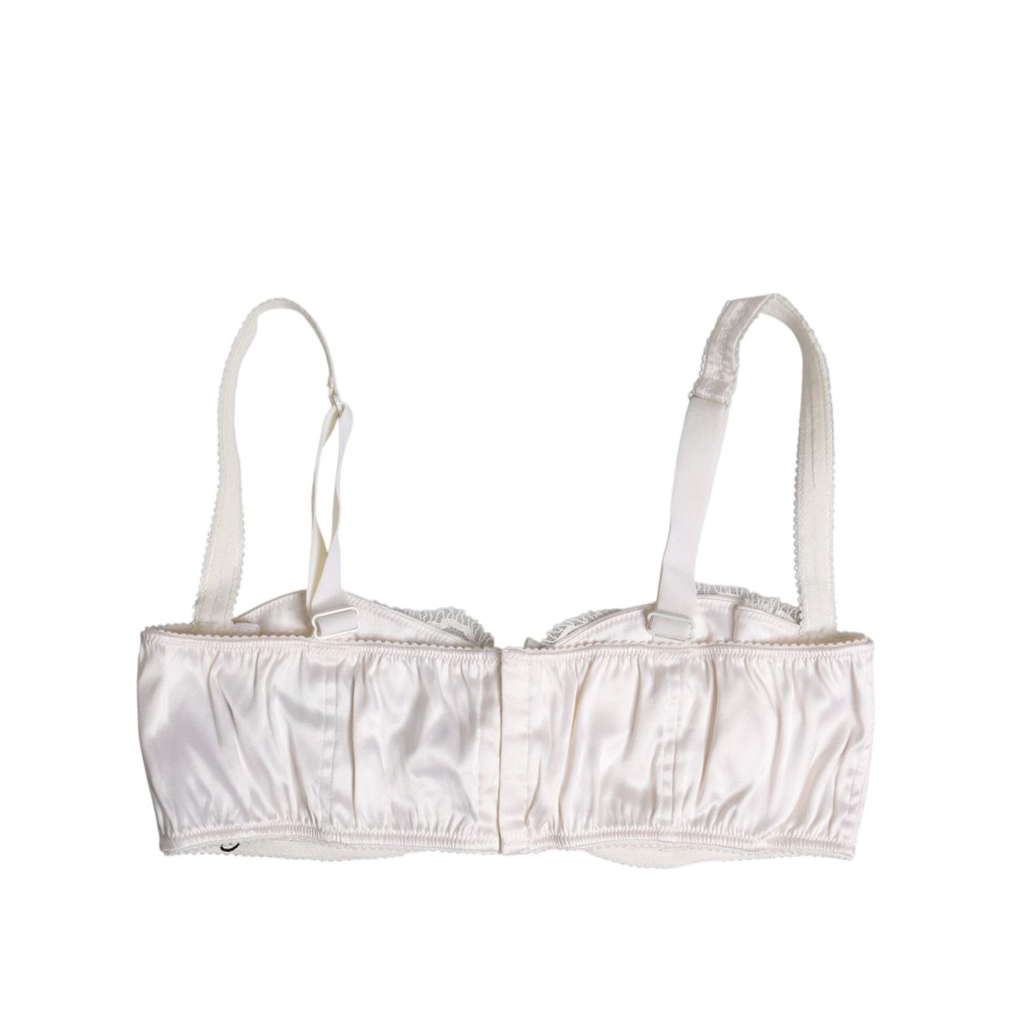Dolce & Gabbana White Silk Underwired Balconette Bra Underwear BIK1446-4
