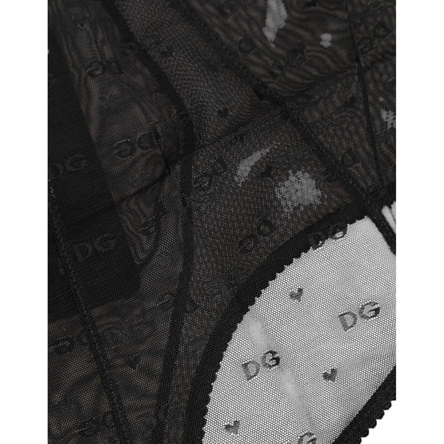 Dolce & Gabbana Black Logo Girdle High Waisted Panty Underwear
