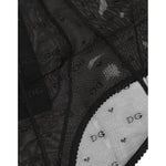 Dolce & Gabbana Black Logo Girdle High Waisted Panty Underwear