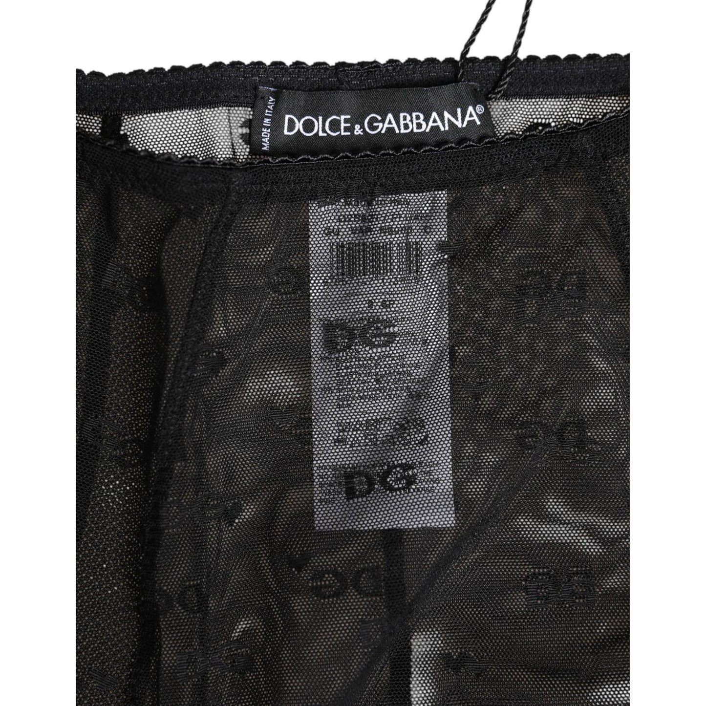 Dolce & Gabbana Black Logo Girdle High Waisted Panty Underwear