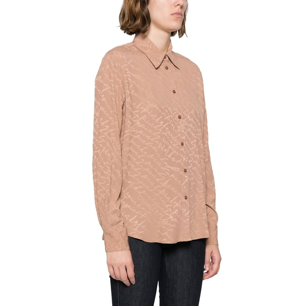 PINKO Beige Silk Women Shirt PI-14253-IT38|XS