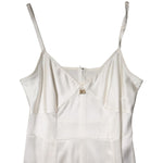 Dolce & Gabbana White DG Logo Full Slip Silk Dress Sleepwear