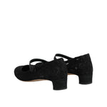 Dolce & Gabbana Black Vally Taormina Floral Lace Pumps Shoes