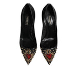 Dolce & Gabbana Black Sacred Heart Stiletto Heels Pumps Shoes