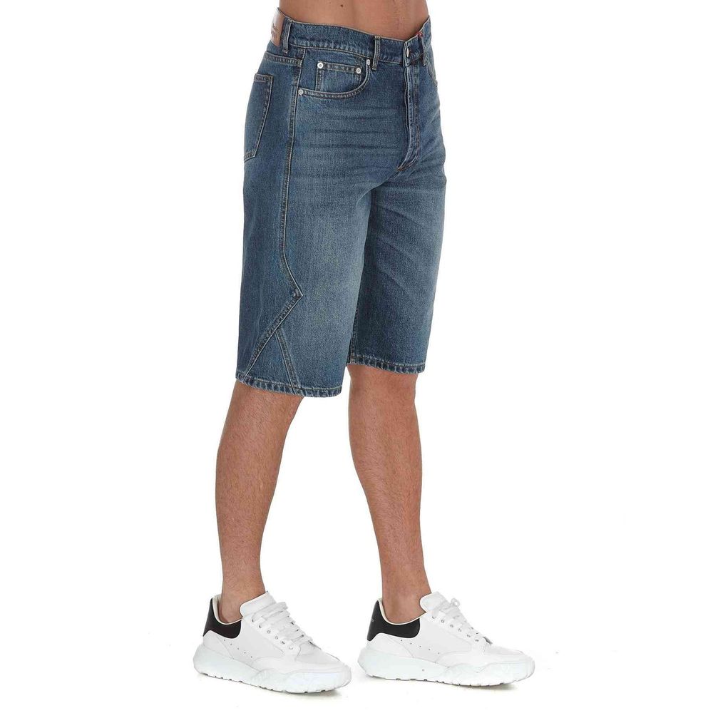 Alexander McQueen Blue Denim Shorts