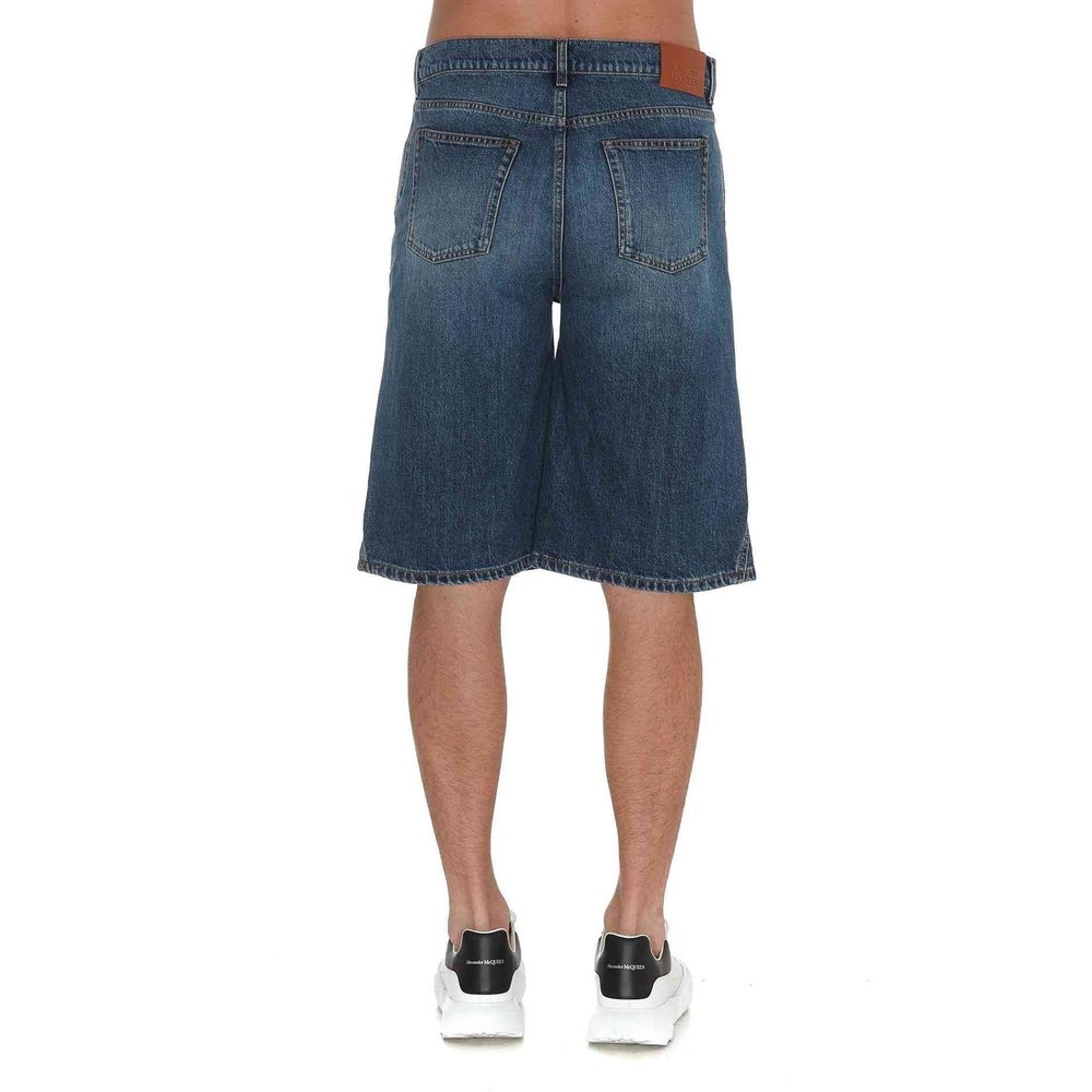 Alexander McQueen Blue Denim Shorts