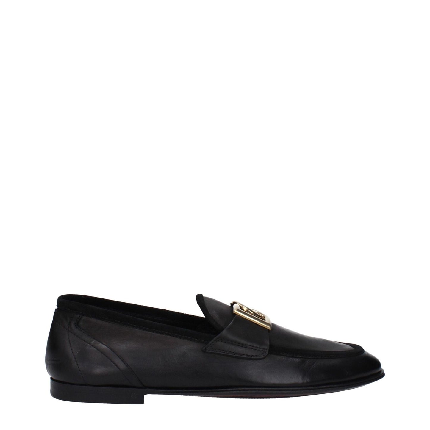 Dolce & Gabbana Black Leather Slip-On Loafers DO-14884928127241-EU40/US7