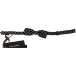 Dolce & Gabbana Brown Silk Polka Dot Jacquard Men Bow Tie Papillon Bow Tie