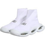 Dolce & Gabbana White Silver Slip On Wave Socks Sneakers Shoes