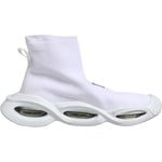 Dolce & Gabbana White Silver Slip On Wave Socks Sneakers Shoes