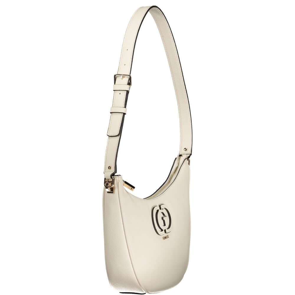 Guess Jeans White Polyethylene Women Handbag with adjustable strap and elegant design.