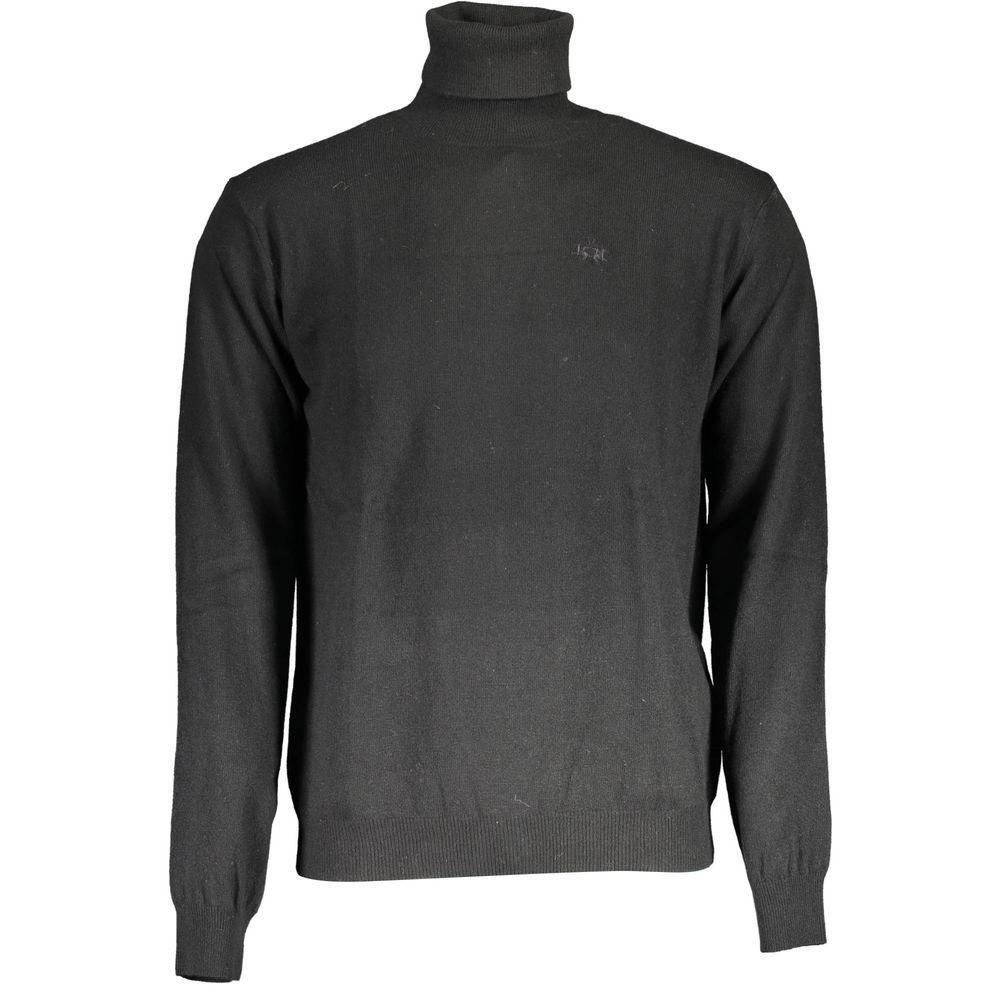 La Martina Black Wool Sweater LA-17148-L