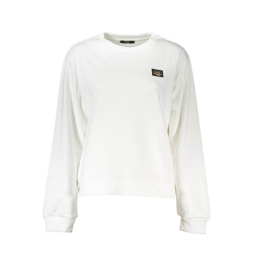 Cavalli Class White Cotton Sweater