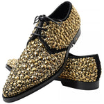 Dolce & Gabbana Black Gold Embellished Derby Shoes