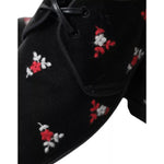 Dolce & Gabbana Black Floral Velvet Formal Dress