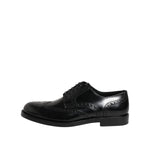 Dolce & Gabbana Black Leather Derby Wingtip Formal Shoes MV7523-40