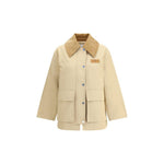 Ganni Cotton Jacket with corduroy collar GA-W0757531-S-M