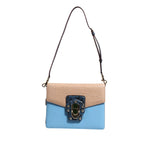 Dolce & Gabbana Blue Beige Exotic Leather LUCIA Crossbody Bag