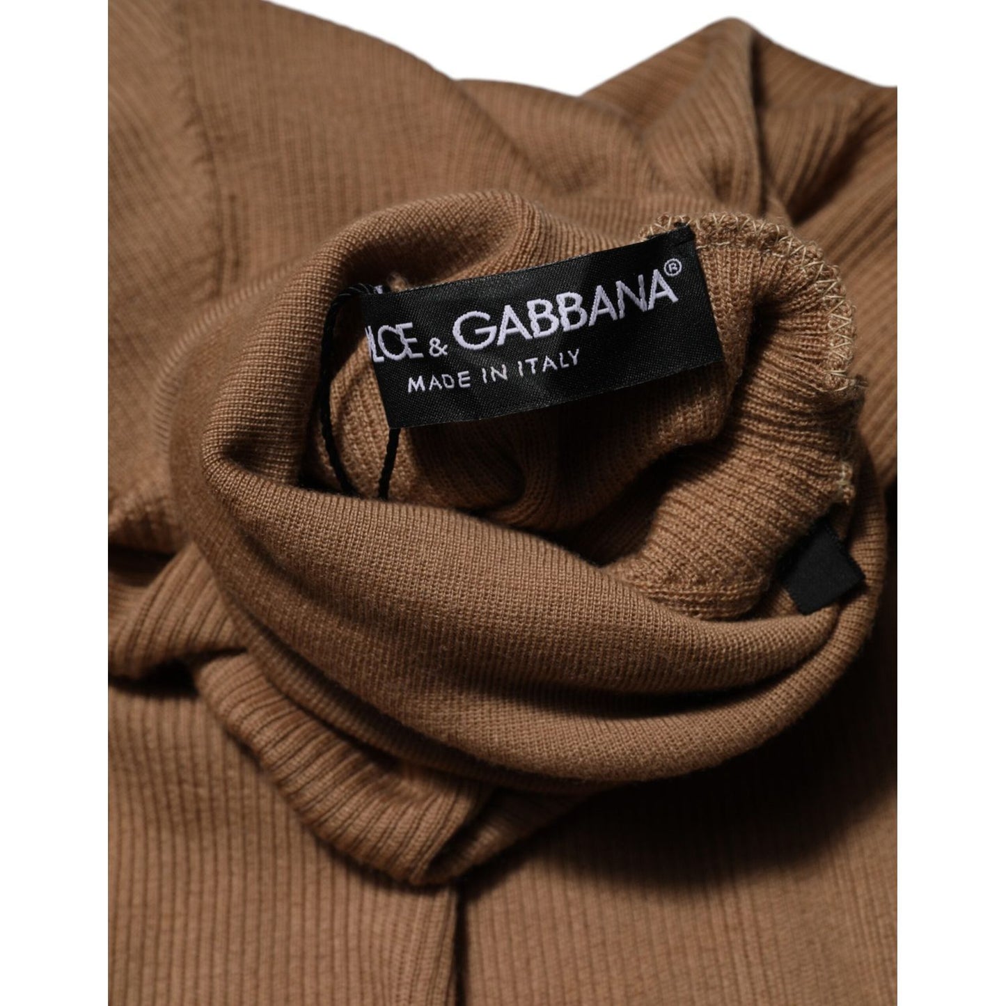 Dolce & Gabbana Brown Knit Long Sleeves Turtleneck Sweater