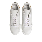 Dolce & Gabbana White Gold Leather Low Top Sneakers Shoes LA12744-38