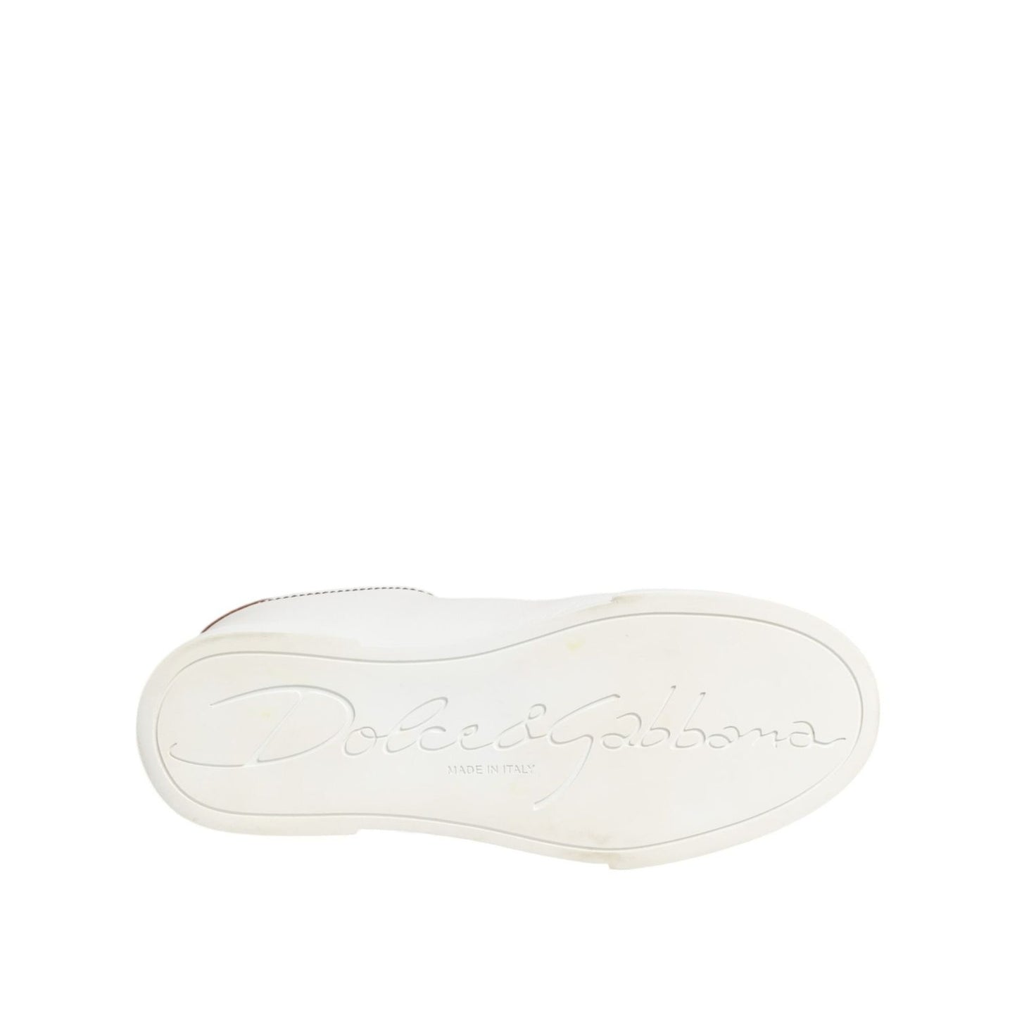 Dolce & Gabbana White Gold Leather Low Top Sneakers Shoes LA12744-38