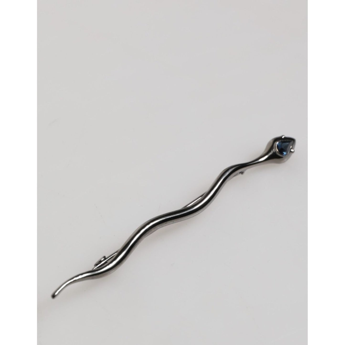 Dolce & Gabbana Black Brass Crystal Spilla Serpente Mens Brooch Pin